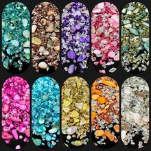 50g/10 Colors Crushed Glass Decorative Set - Asymmetrical Shapes, Two Selected Color Schemes, Suitable For Crafts Decoration, Resin Art, Aquarium Landscaping, Vase Arrangement, And DIY Enthusiasts, Stunning Visual Effect (No Box) - A - View 1