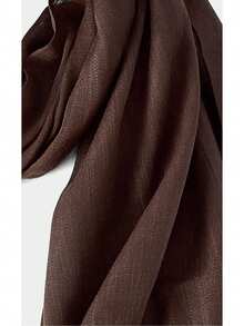 Noxbound Solid Color Tassel Scarf Shawl Travel Gift Solid Color Bamboo Knot Scarf For Women 1pc - Coffee Brown - View 6