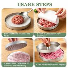 1pc Non-Stick Hamburger Patty Maker Mold | Beef, Cheese, Vegetable Burger Forming Machine, For Grilling And Cooking - Multicolor - View 6