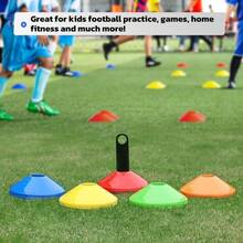 Juego de 50 conos de disco de agilidad para fútbol con bolsa de transporte, soporte para conos de disco, conos de disco para ejercicios, conos de disco para deportes, conos de disco mini para fútbol - Multicolor - Ver 7
