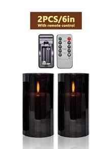 3pcs Flameless Candle Lights With Timer Remote Control, Battery Operated Realistic Candles, Suitable For Halloween, Christmas, Valentine's Day, Mother's Day, Gift, Birthday, Proposal, Wedding, Party, Holiday - Black - Warm Glow - View 11