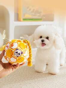 Durable Squeaky Dog Toy Interactive Self-Play Chew Ball Relieve Boredom Release Energy Soft Plush Pet Toy Suitable For Small Dogs Teddy Bichon Easter Father's Day Pet Gift - Multicolor - View 9
