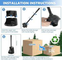 Toilet Plunger With Holder, Plungers For Bathroom Heavy Duty For 5.3-Inch Toilet Drain, Toilet Plunger And Holder Combo For Bathroom Cleaning (Style 1) - ColorA - View 7