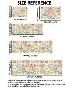 1pc Of A Beige Color, Rubberized Soft Mat With Floral Tile Pattern For Kitchen Floors, Water-Absorbing And Easy To Clean. Suitable For Use In Kitchens, Bathrooms, And Other Areas. Ideal For Use Throughout The Year And For Various Holidays. - Multicolor - View 6