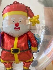 11pcs/Set Christmas Tree Decoration Balloon Set, 21-Inch Red Bow Shaped Matte Foil Balloon, Mini Gingerbread Man/Snowflake/Reindeer/Sock/Bell/Candy Cane/Santa Claus/Gift Shaped Balloons, New Year Celebration Decoration Props - View 6