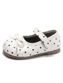 Korean Style Small Polka Dot Bow Princess Shoes 2026 New One-Strap Soft Sole Anti-Slip Baby Versatile Mary Jane Shoes - Beige - View 7