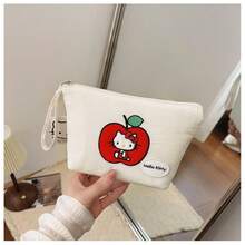 SANRIO 1件官方授權 Hello Kitty 絎縫蓬鬆手提化妝包,加厚防震大容量盥洗旅行收納包,可愛便攜化妝收納袋,送給女孩子的禮物 - 查看 4