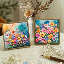 24 ark 6*6 tum dekorativt akvarellpapper med vårvilda blommor, färsk collagebakgrund med prästkragar och tulpaner för scrapbook, vårjournal, blommiga inbjudningar, presentask och mjuk heminredningsbakgrund - Fyrkant - Visa 7