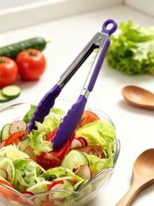 1pc Mini Kitchen Tongs, 7 Inch Heat-Resistant Nylon Tip Food Clip, Suitable For Cooking, Serving, Grilling, Roasting, Salad, Kitchen Utensils, Baking Tools - Multicolor - View 5