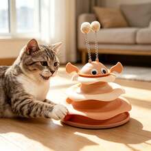 1pc - Pet Carousel Toy | Bee-Shaped Rolling Toy, Suitable For Pet Entertainment And Play. Multi-Layer Rotating Design Brings Endless Fun, Perfect For Pet Entertainment And Exercise. Pet Entertainment Toy, Pet Carousel. - Multicolor - View 3