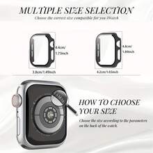 3pcs/Set, Rose Gold/Transparent/Black Watch Protective Case With Tempered Glass Screen Protector, Compatible With Apple Watch Series 9/8/7/6/5/4/SE/SE2, 40mm/41mm/44mm/45mm, Anti-Drop Anti-Scratch, Lightweight Breathable Design, Fashion Sports Style - 3pcs, Black, Integrated Shell and Membrane - View 6