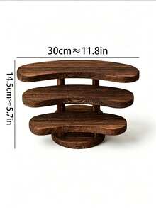 1pc Vintage Carbonized Wooden 3-Tier Desktop Storage Rack, Vertical Shelf, Jewelry Display Stand, Wooden Tray Holder, Wooden Tray, Cosmetics Perfume Accessories Display Rack, Tea Ceremony Storage Rack, Suitable For Restaurant, Kitchen, Hotel, Home Storage - View 5