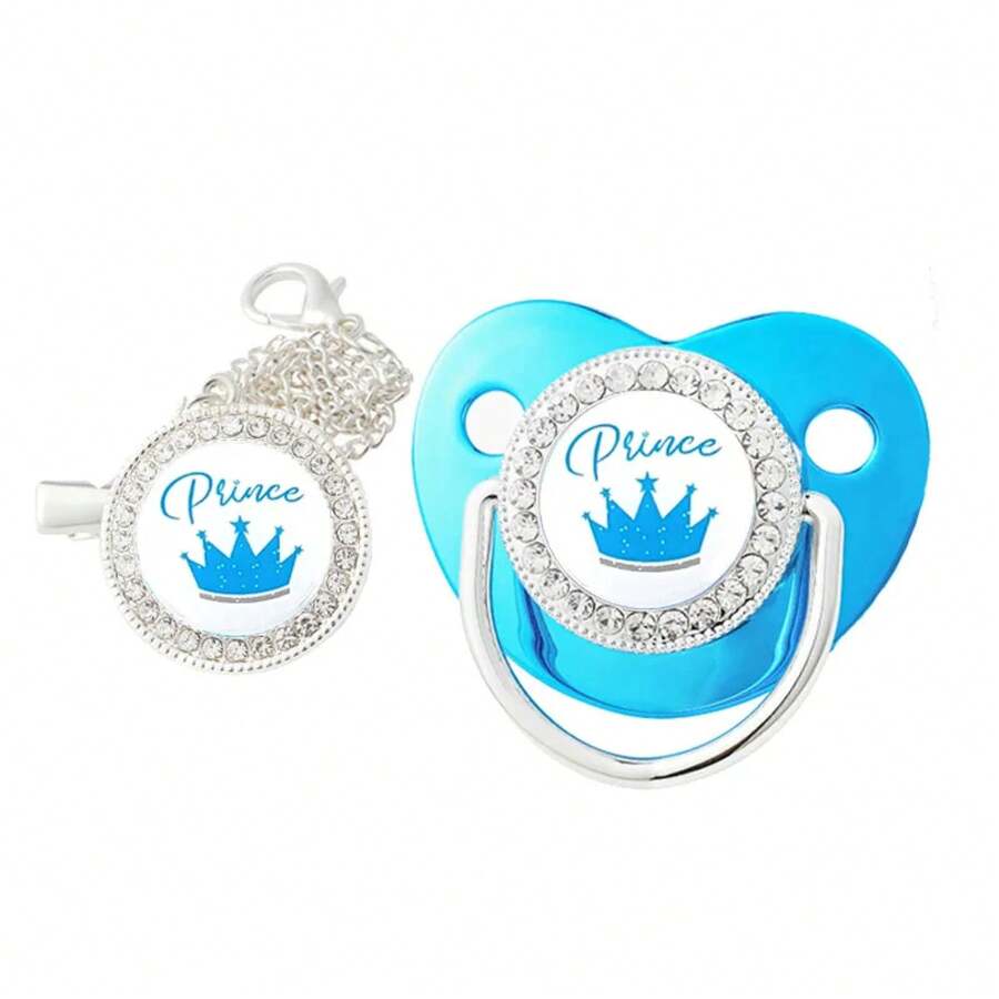 Juego de mordedor de silicona para bebés y chupete con clip para chupete en forma de, mordedor anti-caída para recién nacidos, libre de BPA, regalo para bebés de un mes. - Azul brillante - Ver 1