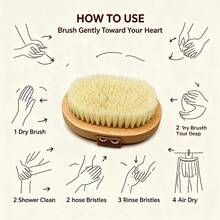 Soft Bristle Bath Brush Exfoliating Body Scrubber Shower Brush For Body Scrubbing And Back Scrubbing Home Use - Apricot - View 2