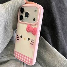 SANRIO 3D Bow Hello Kitty Cute Cartoon - Cute Bow Design Compatible With Apple 17/17Air/17Pro/17Promax, 16/16Plus/16Pro/16Promax, 15/15Plus/15Pro/15Promax, 14/14Plus/14Pro/14Promax, 13/13Pro/13Promax, 12/12Pro/12Promax, 11/11Pro Max, Dustproof, Popular Hot Puffy Leather Texture Shockproof Protective Case - Pink - View 8