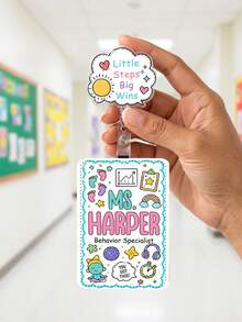 1pc Custom Behavior Analyst Badge Reel & ID Card Holder,Therapy Staff Luggage Tag Set,Special Education Teacher Gift,ABA Therapist School ID Accessory - Multicolor - View 12
