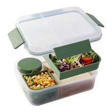 Schiscetta, Bento Box 1600ml Grande Capacità Doppia Strato in Plastica, Scatola per Toast, Schiscetta con Scomparti, Scatola per Sandwich Grande Capacità, Scatola per Conservazione Fresca, Microonde, Multifunzionale, Forniture da Cucina, Forniture per Studenti - Multicolore - Visualizzare 9
