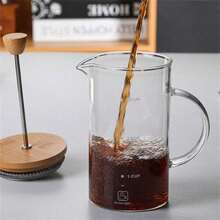 1pc High Borosilicate Glass French Press Coffee Maker, Glass Coffee Filter, Tea Infuser, French Press Coffee Pot, Manual Pour-Over Coffee Pot For Home Use - Multicolor - View 2