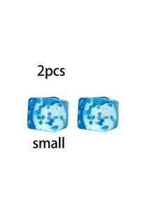 Two Sizes Available - Ice Cube Stress Ball Toy With Snowflake Pattern, Inner Design Helps You Relax, Soft Squeezable Toy, Silent Square Snowflake Block Shape, Anxiety Relief Sensory Toy, Slow Rebound, Ideal Classroom Prize - Multicolor - View 13