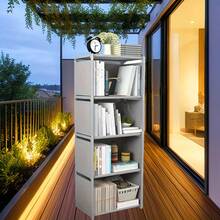 No-Assembly Modular Dust-Proof Storage Cabinet With Luxury Gold Handles, Closed Drawer Storage Unit, Living Room Bookshelf, Balcony Snack Organizer, Entryway Shoe And Miscellaneous Storage Rack, Sturdy Metal Frame, Multi-Specification Combinable Shelving Unit - Multicolor - View 8