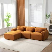 Modular Sofa Chenille 3 Seat Camel - Caramel 3 Seat - View 6