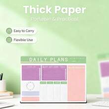 Minimalist Weekly Task List Planner, Includes Weekly Schedule, Timetable, Study Schedule, Memo, Colorful Printed Logo, Multi-Purpose Notebook - Smooth Writing, Easy-Tear High-Quality Paper - Suitable For Work, Study And Home Use, Office Supplies, Smooth Writing, Back To School Essentials - Multicolor - View 6