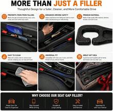 YIWSKJ Car Seat Gap Filler 2 Pack, Universal Fit No Drop Seat Guard With Storage Pocket, Car Seat Gap Plug Prevents Phones, Keys And Coins From Falling, Auto Accessories For SUV, Truck, Sedan - White - View 4