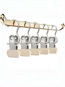 2Pcs 4-Tier Pants Hangers With Non-Slip Clips, Stackable Rustproof Stainless Steel Skirt And Trouser Organizer For Jeans, Shorts, Leggings And Scarves, Space-Saving Closet Storage For Bedroom, Dorm And Travel - Silver - View 12