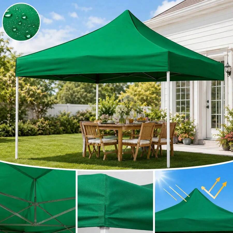 Repuesto de Lona para Toldo 3x3 m Verde Impermeable - Verde - Ver 1