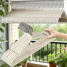 10pcs/20pcs/30pcs/40pcs Adult Non-Slip Coated Hangers, Lightweight Luxury Home Wardrobe Hangers, Suitable For Shirts And Trousers, Minimalist Fashion Spring/Summer Style, Modern Color Non-Slip Plastic Hangers, Daily Home Use - White - View 5
