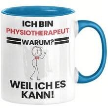 24-Stunden-Versand aus Deutschland. Physiotherapeuten-Geschenktasse mit lustigem Spruch: "Ich bin Physiotherapeut, weil ich kann." Geschenkidee, beste Geburtstagskaffeetasse für Physiotherapeuten. - 1 x 11oz Doppelseitiger Druck - Übersicht 5