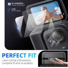 3pcs/Set, Suitable For Insta 360 Go Ultra Camera, 9H High Hardness Anti-Scratch Tempered Glass Screen Protector, Ultra-Clear Display, Anti-Fingerprint Coating, Full Coverage, Bubble-Free, Tempered Glass Material, Protect Camera From Scratches And Wear. - View 6