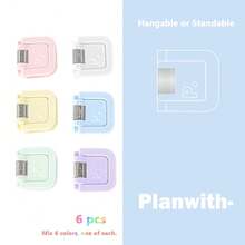 Cute Pastel Multi-Functional Mini Clip With Standable Handle, 55 Sheets Large Capacity Paper Binder Clip, Aesthetic Suspendable Memo Holder & Test Paper Stationery Organizer Student Document Folder Paper Clip Office Book Clip Card Clip Binder Clips Bulldog Clips Back To School - Sets - View 11