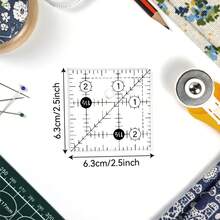 Creative Grids Quilting Ruler: 2-1/2" X 2-1/2" Square, Non-Slip Grip Acrylic Ruler For Quilting, Sewing, Crafting, And Collage-Ideal For Measuring And Cutting Fabric - A - View 2