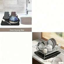 1/2pcs Anti Slip Kitchen Drainage Mat With Built-In Drainage System - Easy To Clean Surface, Suitable For Sinks, Refrigerators, And Drains -Practical, Easy And Fast To Use, Kitchen Essentials,Kitchen Accessories(The Style Will Be Shipped At Random) - Multicolor - View 4
