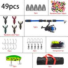 Portable Telescopic Rotating Fishing Rod And Reel Set, Includes Soft Lures, Crayfish Baits, Hard Lures, Sinkers, Swivels, Hooks And Storage Bag, Freshwater And Saltwater Universal Travel Fishing Gear Set, Suitable For Beginners - Set - View 13