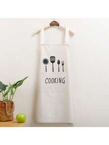 1pc Waterproof & Oil-Proof Kitchen Apron With Pocket, Polyester Material, Stain-Resistant & Dirt-Resistant, Suitable For Home, Restaurant, Crafting, Gardening, BBQ, School, Cafe And More, Unisex, Ideal Christmas Gift - Multicolor - View 11