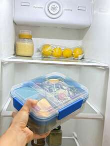 Schiscetta, Bento Box 1600ml Grande Capacità Doppia Strato in Plastica, Scatola per Toast, Schiscetta con Scomparti, Scatola per Sandwich Grande Capacità, Scatola per Conservazione Fresca, Microonde, Multifunzionale, Forniture da Cucina, Forniture per Studenti - Multicolore - Visualizzare 10