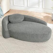Sofa Grey Made Of Teddy For Living Room - 深灰色 1 人座 - 查看 1