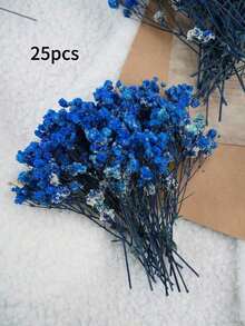 25/50/100/300pcs Blue Artificial Baby's Breath Flowers, Romantic Floral Decor For Wedding Dining Table Restaurant Kitchen Vase Arrangement - Royal Blue - View 9