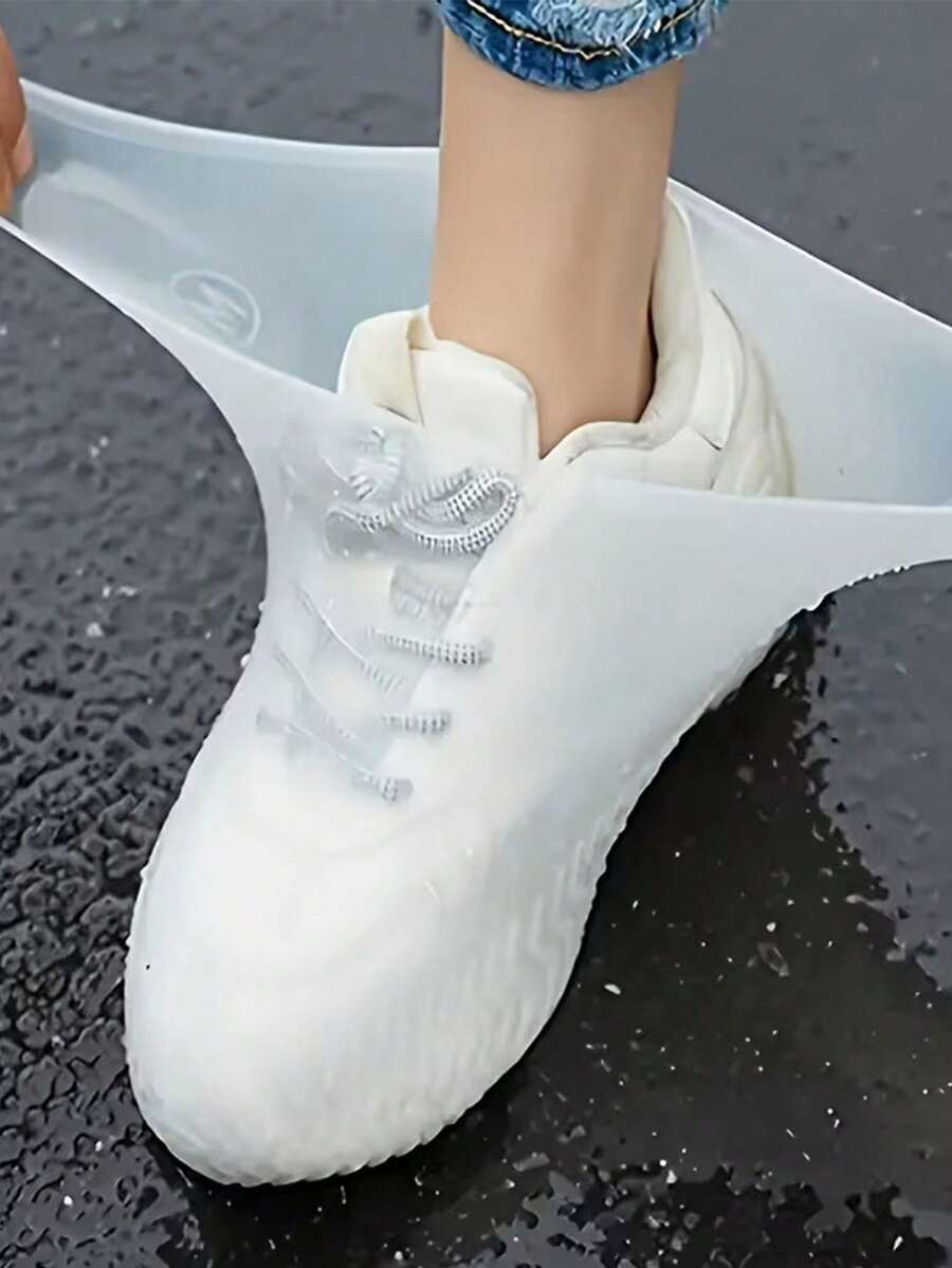 防水鞋套附拉鍊,可重複使用 PVC 雨靴保護套,可水洗防滑,男女適用,透明雨天鞋套,保護運動鞋與靴子 - 彩色 - 查看 1
