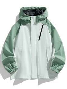 Women's Spring/Autumn Windproof Hooded Jacket Plus Size - Green - View 4