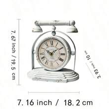 Vintage Iron Art Desk Clock, European Retro Style Desktop Clock Suitable For Bedroom, Living Room, Home Decor, Accurate Timekeeping, Ideal Housewarming Or Wedding Gift - Multicolor - View 10