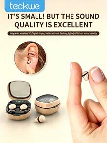 Teckwe Compact Wireless Earbuds With Touch Control, Mini Wireless Headphones, High-Fidelity Stereo Sound, LED Charging Case, Built-In Mic, Suitable For Sports, Work, Travel, Sleep - Multicolor - View 1