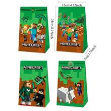 Minecraft Candy Bags, Birthday Party Gift Bags, Wrapping Paper Bags, Popcorn Bags - Multicolor - View 4