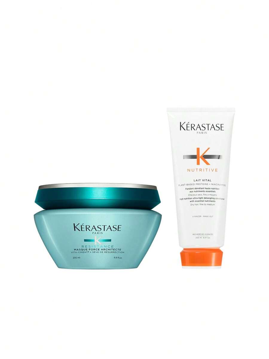 Kérastase [Bundle] Resistance Therapiste Masque Hair Mask 200 ml + Nutritive Lait Vital Conditioner 200 ml - Resistenza + Nutrizione - Visualizzare 1