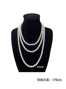 Shijia 6mm Glass Pearl High-End Versatile Necklace Jewelry - Pastel - View 2