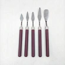 5-Piece Stainless Steel Palette Knife Set, Professional Painting Knives For Oil, Acrylic & Gouache, Artist Paint Spatulas For Mixing, Spreading & Texturing - View 2