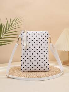 Polka Dot Tassel Zipper Crossbody Bag, Women Mini Vertical Shoulder Bag, Casual Daily Versatile Fashion Handbag Envelope Bag Phone Pouch - Multicolor - View 9