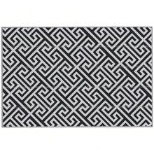 182 X 274 Cm 6x9ft Outdoor Rug Reversible Mat Plastic Straw Rug Portable RV Camping Mat For Garden Deck Picnic Indoor, Black And White - T0001-01-5631 - View 12